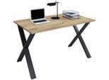 Schreibtisch VCM "Schreibtisch Bürotisch Computertisch 110x50 Lona X", braun (schwarz, honig, eiche), B:110cm T:50cm, Tische, Schreibtisch