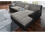 Ecksofa DOMO COLLECTION "TREVISO viele Bezüge, auch in Cord, L-Form, 267x178 cm", schwarz (schwarz, weiß), B:267cm H:83cm T:178cm, Kunstleder Softlux / Struktur (90% Polyester; 10% Polyacryl);Microfaser-Primabelle (100% Polyester) / Struktur (90% Polyester; 10% Polyacryl), Sofas, Ecksofa, wahlw. mit Bettfunktion, inkl. Zierkissen, Unser Dauertiefpreis