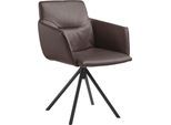 Polsterstuhl MUSTERRING "JustB SP500", braun (mocca), 1 Stk., Longlife Xtra-Leder Z69, nicht drehbar, Stühle, Polsterstuhl, mit Armlehne, wahlweise mit Drehfunktion, Stativgestell in schwarz