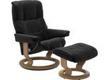 Relaxsessel STRESSLESS "Mayfair", schwarz (schwarz batick), B:88cm H:102cm T:77cm, Leder BATICK: BATICK ist ein leicht korrigiertes, durchgefärbtes und genarbtes Möbelleder, bei dem die meisten Unebenheiten und Spuren in der Regel entfernt wurden.;Leder PALOMA: PALOMA ist ein durchgefärbtes Semianilin-Möbelleder mit natürlicher Narbung.;ROHLEDER Stoff Q2 FARON: Ein fester zuverlässiger Bouclé mit