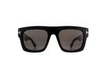 Tom Ford Square Mens glanzende zwarte rook grijze zonnebril