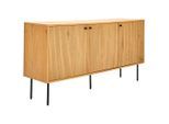 Carryhome Sideboard Line, Schwarz, Eiche, Metall, Holzwerkstoff, 3 Fächer, 150x75x40 cm, Typenauswahl, Beimöbel erhältlich, stehend, Wohnzimmer, Kommoden & Sideboards, Sideboards