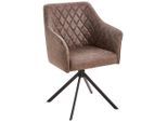 Livetastic Armlehnstuhl, Braun, Holz, Metall, Textil, Pappel, Sperrholz, Füllung: Schaumstoff, eckig, 61x91x58 cm, Esszimmer, Stühle, Esszimmerstühle, Armlehnenstühle
