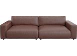 Big-Sofa MUSTERRING "LUCIA Mega Sofa, hoher Sitzkomfort, Breite 252cm, Kontrastnaht", braun (brandy bax), B:252cm H:81cm T:124cm, Flachgewebe FLORIS (100% Polyester);Flachgewebe VALMONT (60% Baumwolle/ 40% Leinen);Microfaser CRONA (100% Polyester), Sofas, Big-Sofa, in vielen Qualitäten und 4 unterschiedlichen Nähten, 2,5-Sitzer