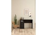 Schreibtisch INOSIGN "Funktion Plus, Arbeitstisch, Bürotisch", schwarz (esche schwarz), B:110cm H:76cm T:48,5cm, Tische, Schreibtisch, Computertisch mit 4 Schubladen und 1 offenen Fach, Breite 110 cm