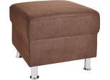 Hocker SIT & MORE "Top Ascara", braun, B:55cm H:46cm T:55cm, Luxus-Microfaser (100% Polyester);NaturLeder, Hocker, Hocker