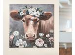 Leinwandbild GILDE "Bild Blumenkuh", braun (farbe bild(er): braun), B:90cm H:90cm T:2,7cm, Leinwand, Bilder, Leinwandbild