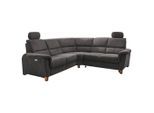 Livetastic , Anthrazit , Textil , Buche , Uni , L-Form , 241x238 cm , Made in EU , seitenverkehrt erhältlich, Rücken echt, Herz-Waage-Funktion, USB-C-Anschluss ,