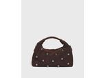 Dandy Rivet Suede Chocolade Tas