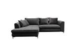 P & B , Grau , Textil , Füllung: Schaumstoff,Schaumstoff,Schaumstoff , Ottomane links, L-Form , 277x187 cm , Made in EU , Stoffauswahl, Rücken echt ,
