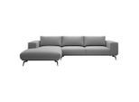 Mid.you , Grau , Holz, Textil , Füllung: Polyester, Silikon , Ottomane links, L-Form , 330x180 cm , Made in EU ,