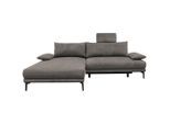 Mid.you , Graubraun , Textil , Ottomane links, L-Form , 260x192 cm , Made in EU , Liegefunktion ,
