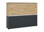 Mid.you , Eiche Artisan, Anthrazit , Holzwerkstoff , 6 Fächer , 165.5x131.5x40 cm ,