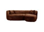 Mid.you , Rostfarben , Textil , Ottomane rechts, L-Form , 264x143 cm , Made in EU ,