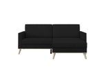 Möbelix , Schwarz , Textil , Buche , massiv , Füllung: Schaumstoff , L-Form , 222x152 cm , Bettkasten erhältlich, Bettfunktion erhältlich ,