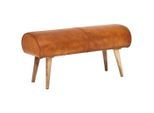 Mid.you , Braun , Leder , Echtleder , Ziegenleder , Mangoholz , massiv , 100x53x40 cm ,