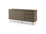 Livetastic , Grau , Holzwerkstoff , 2 Fächer , 3 Schublade(n) Schubladen , 150x70x40 cm , stehend ,