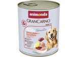 animonda GranCarno Sensitiv Nassfutter Hund Adult, Huhn und Kartoffel 24x800 g