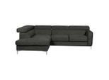 Livetastic , Anthrazit , Textil , Ottomane links, L-Form , 242x207 cm , Made in EU , seitenverkehrt erhältlich, Rücken echt, Armteil links ,