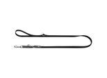 Dog Sport HUNTER stufenlos verstellbare Hundeführleine wolmar biothane x leder schwarz 1,9 cm