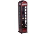 Ambia Home Vitrine , Rot, Schwarz , Metall, Glas , Vintage , 1 Fächer , 40x173x39 cm , stehend , Esszimmer, Vitrinen, Vitrinenschränke