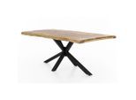 Mid.you , Naturfarben, Schwarz , Holz, Metall , Mangoholz , massiv , rechteckig , 100x77x200 cm ,