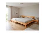 P & B Familienbett , Holz , Buche , Hartholz , 270x200 cm , Kingsize, sichtbare Massivholzteile, Familienbett , Schlafzimmer, Bett, Familienbetten