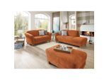 Sit & More , Terracotta , Textil , Buche , 194x84x91 cm , Goldenes M, Oeko-Tex® Standard 100, Made in Europe, DGM-Klimapakt , Rücken echt, Armteil links ,