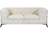 Chesterfield-Sofa HOME AFFAIRE "Amaury", beige, B:185cm H:75cm T:99cm, Struktur (100% Polyester9;Samtoptik (100% Polyester), Sofas, Chesterfield-Sofa, aufwändige Knopfheftung, moderne Chesterfield Optik, Fußfarbe wählbar