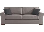 3-Sitzer HOME AFFAIRE "Broughton", beige, B:233cm H:92cm T:94cm, 100% Polyester, Sofas, 3-Sitzer, weicher Sitzkomfort, incl. 2 Zierkissen, Keder