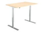 Schreibtisch Start Off - elektrisch höhenverstellbar - T-Fuss - B 1200 x T 800 x H 755-1255 mm - Ahorn Dekor/weissaluminium