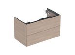 Geberit One Waschtisch-Unterschrank 505263005 88,8 x 50,4 x 47 cm, Eiche/Melamin Holzstruktur, 2 Schubladen