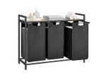 Boxxx Wäschekorb, Schwarz, Eiche, Metall, Textil, Holzwerkstoff, 114 L, rechteckig, 92.5x72x33 cm, Tragegriffe, Ordnen & Aufbewahren, Wäschekörbe & Tonnen