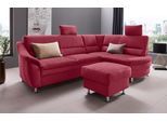 Ecksofa OTTO HOME "Cardoso L-Form", rot (bordeaux), B:250cm H:90cm T:175cm, Struktur imprägniert (100% Polyester);Luxus-Microfaser ALTARA NUBUCK (100% Polyester);Struktur (52% Polyester, 35% Polyacryl, 13% Baumwolle);Luxus-Microfaser weich (90% Polyester, 10% Polyamid), Sofas, Ecksofa, Federkern, wahlweise mit Bett, Schubkasten