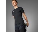 Laufshirt ADIDAS PERFORMANCE "ADIZERO ESSENTIALS RUNNING", Herren, Gr. M, schwarz, Obermaterial: 100% Polyester, normal, Rundhals, Shirts Laufshirt