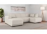 Wohnlandschaft OTTO HOME "BORNHOLM U-Form mit Recamiere rechts/links, B/T/H: 300/162/85 cm", beige (creme), B:300cm H:85cm T:162cm, 100% Polyester, Sofas, Wohnlandschaft, U-Form mit Wellenunterfederung, Recamiere rechts oder links bestellbar