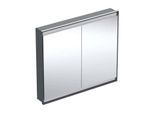 Geberit One Unterputz Spiegelschrank 505804007 105 x 90 x 15 cm, schwarz matt/Aluminium pulverbeschichtet, mit ComfortLight, 2 Türen