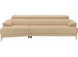 Ecksofa EGOITALIANO "Soul, extravagantes Designsofa, Megasofa, super bequem, tolle Details", beige (champagner), B:246cm H:99cm T:140cm, Leder »BULL« (echtes Rindsleder). Geschliffenes, pigmentiertes und behandeltes Rindsleder mit einer Dicke von 1, 3-1, 5 mm. Dieses Leder zeigt eine ziemlich weiche Hand mit einem halb undurchsichtigen Aussehen. Es handelt sich um ein geschütztes Leder. Eine leich