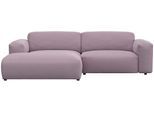 Ecksofa FLEXLUX "Lucera Chaislongue rechts oder links, L-Form, bequem", lila (soft lavender), B:257cm H:73cm T:171cm, 85% Polyester/15%Polyamide, Sofas, Ecksofa, modern & anschmiegsam, Kaltschaum, Stahl-Wellenunterfederung