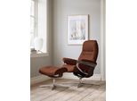 Relaxsessel STRESSLESS "Sunrise", braun (copper paloma), B:92cm H:105cm T:80cm, Leder PALOMA: PALOMA ist ein durchgefärbtes Semianilin-Möbelleder mit natürlicher Narbung., Sessel, Relaxsessel, mit Cross Base, Größe S, M & L, Holzakzent Braun
