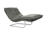 Relaxliege W.SCHILLIG "daily dreams", grau (grau s37), B:95cm H:91cm T:170cm, Stoff S37 (100% Polyester), Sofas, Relaxliege, in Waffelkissen-Optik, wahlweise mit Motor, silber matt, in 2 Breiten