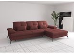 Ecksofa SIT & MORE "Amica, L-Form, inkl. Sitztiefenverstellung & Armteilverstellung", rot (merlot), B:279cm H:90cm T:185cm, Sofas, Ecksofa, wahlweise mit Schlaffunktion, Bettkasten und Kopfteilverstellung