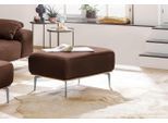 Polsterhocker W.SCHILLIG "run", braun (macchiato z73), B:75cm H:46cm T:60cm, Longlife Xtra-Leder Z73: Naturwalkleder der Luxusklasse aus den erlesensten Rohhäuten. Hautstärke 1, 1 – 1, 3 mm;ROHLEDER Chenille-Flachgewebe Q2 W77 (68% Polyacryl, 32% Polyester);Stoff S37 (100% Polyester), Hocker, Polsterhocker, mit elegantem Holzsockel, Füße in Silber matt, Breite 75 cm