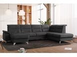 Wohnlandschaft SIT & MORE "Astoria U-Form", grau (anthrazit), B:327cm H:91cm T:225cm, 100% Polyester, Sofas, Wohnlandschaft, wahlweise mit motorischer Relaxfunktion