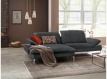 Ecksofa W.SCHILLIG "enjoy&MORE, mit tollem Sitzkomfort, elegant und bequem, L-Form", schwarz (schwarz z59), B:294cm H:87cm T:185cm, Chenille-Flachgewebe R66 (85% Polyester, 15% Nylon);Longlife Xtra-Leder Z59: Glattleder mit modischer Prägung. Hautstärke 0, 9 - 1, 1 mm;Stoff S37 (100% Polyester), Sofas, Ecksofa, mit Sitztiefenverstellung, Füße silber matt, Breite 294 cm