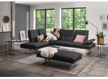 Ecksofa W.SCHILLIG "broadway, Designsofa, mit tollem Sitzkomfort, L-Form", grau (anthrazit s37), B:284cm H:94cm T:224cm, Stoff S37 (100% Polyester): Luxus-Microfaser in Lederoptik, Sofas, Ecksofa, Sitztiefenverstellung, Kopfteil- & Seitenteilverstellung, Breite 284cm