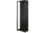 Vitrine FIF MÖBEL "Optima", transparent (schwarz), B:58cm H:172cm T:32,7cm, Holzwerkstoff, Kunststoff, Sicherheitsglas ESG, Schränke, Vitrine, Standvitrine, Glastüren, 7 Böden, LED, vielseitig, perfekt für Sammler