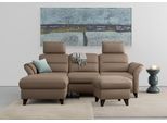 Ecksofa SIT & MORE "Mellum L-Form", braun (nuss), B:250cm H:87cm T:163cm, 100% Polyester, Sofas, Ecksofa, Federkern, optional Schlaffunktion, Bettkasten & Armteilfunktion