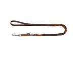 Dog Sport HUNTER verstellbare Hundeführleine wolmar biothane x leder braun 1,9 cm