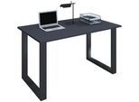 Schreibtisch VCM "Schreibtisch Bürotisch Computertisch 140x50 Lona U", schwarz (schwarz, anthrazit), B:140cm T:50cm, Tische, Schreibtisch